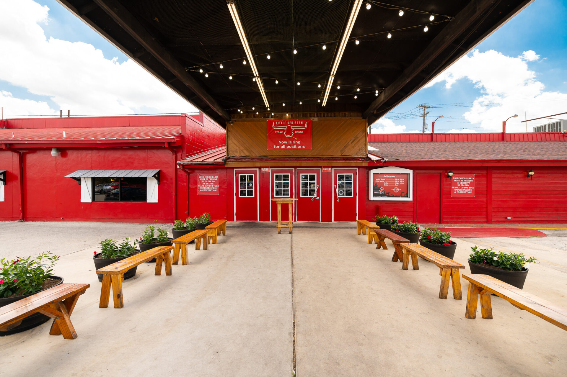 Exterior of Little Red Barn Steakhouse