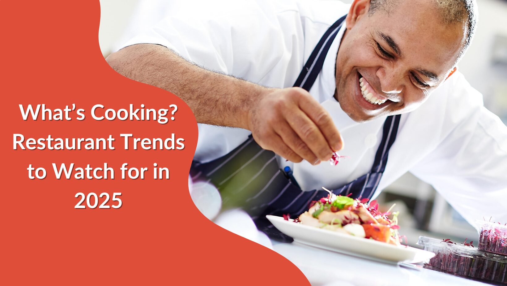 Chef plating a salad dish